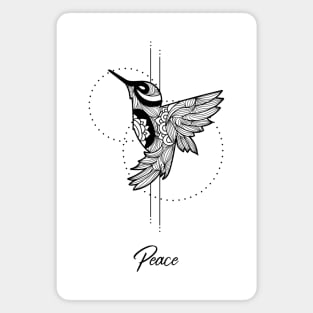 Peace humming bird t-shirt - arty t-shirt Magnet